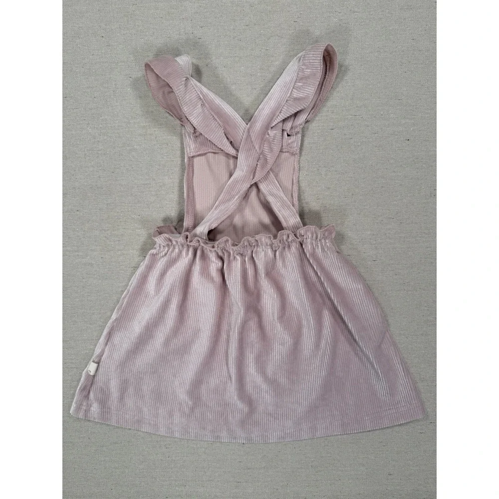 Kit + Pearl Girls 4T Pink Corduroy Jumper Dress Ruffle Strap Pinafore